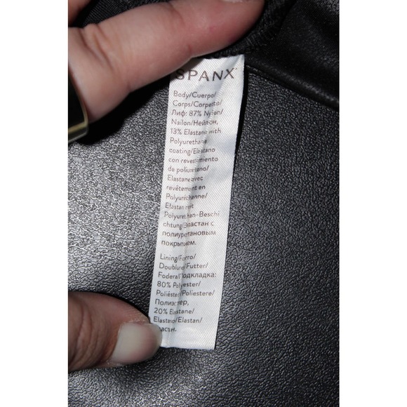 Women's Spanx Black Faux Leather Athletic Full Length Leggings Yoga Pants Size S - Picture 6 of 7
